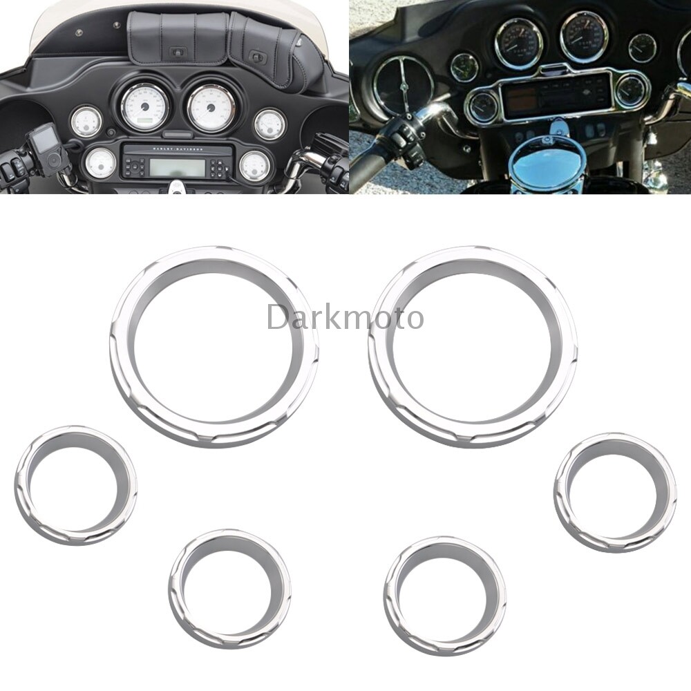 Chrome Speedometer Gauges Bezels Horn Cover For Harley Electra Glide
