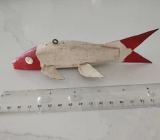 Vintage Folk Art 7 in. Ice Fishing Spearing Decoy