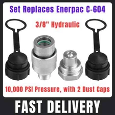 3/8" Hydraulic Quick Coupler Set Replaces Enerpac C-604 for Easy Connect/Disconn