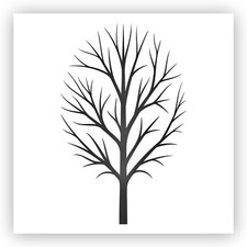 Leafless Tree Winter Stencil - Choose a Size - Laser-Cut Reusable Plastic