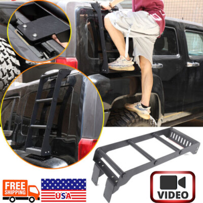 Aluminum Black Rear Window Extension Climbing Side Ladder For Hummer H3 ...