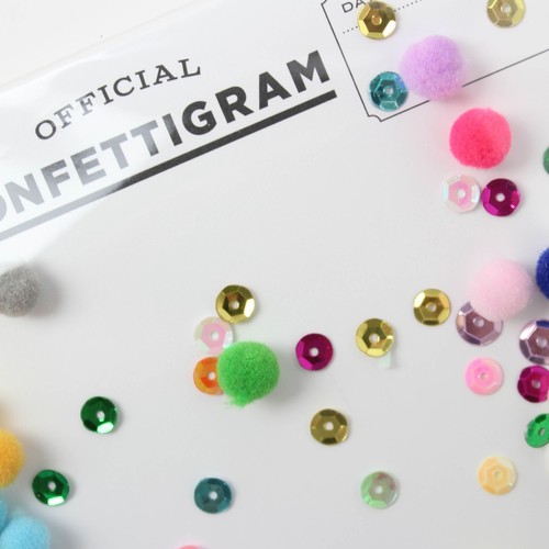 Grußkarte mit viel Konfetti und Pompoms, Confettigram - Bild 4 von 6