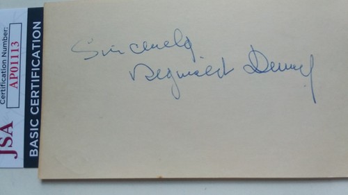 Reginald Denny - ""Batman"" - 1960er TV-Serie/Film - 2 Rollen - signiert 3"" x 5"" Karte - COA
