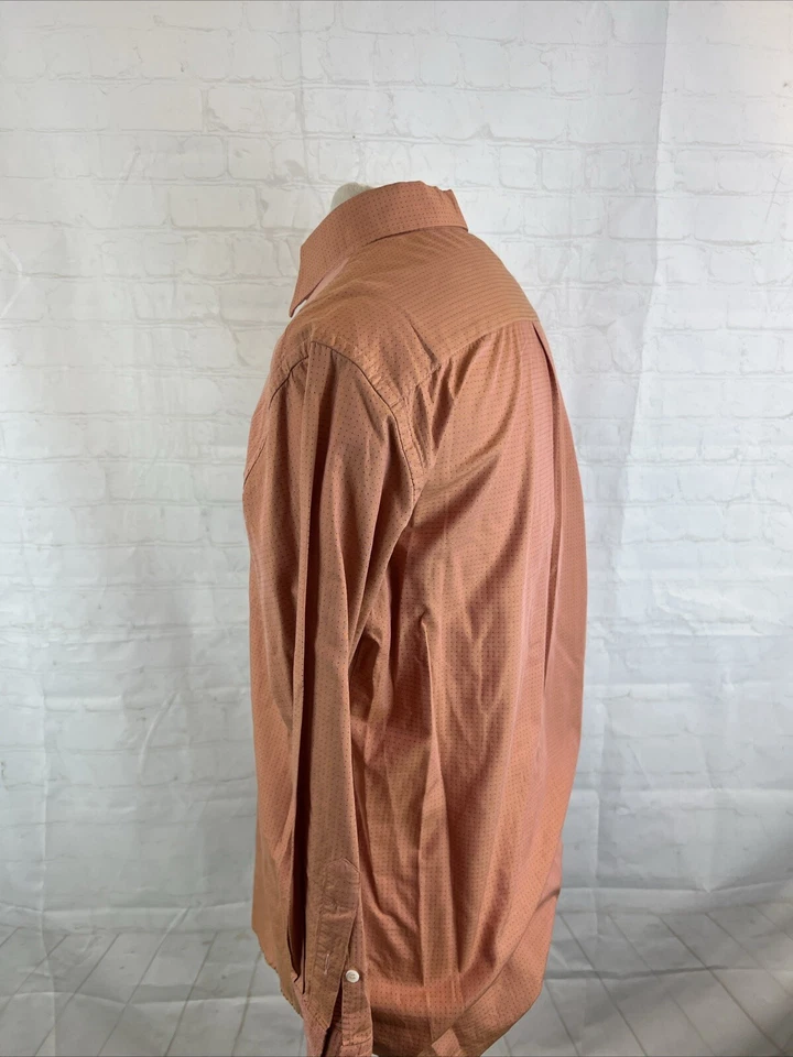 Camisa de vestir de algodón a lunares naranja para hombre Zanella TALLA L $158 Foto 4 de 4