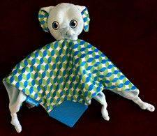 Booginhead Baby Elephant Teether Security Blanket Lovey Blue Green EUC