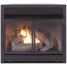 Duluth Forge Dual Fuel Ventless Gas Fireplace Insert, 32,000 BTU, Remote Control