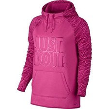 NWT Nike Women's Therma FIT Hoodie Pullover Shirt JUST DO IT Pink 715595-616