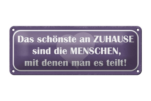 Blechschild Spruch 27X10 Cm Das SchöNste An Zuhause Sind Deko Schild Tin Sign-image