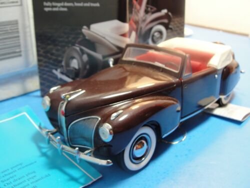 Franklin Mint 1941 Lincoln Continental Burgundy Tan 1/24 Scale Diecast Paperwork - Picture 2 of 9