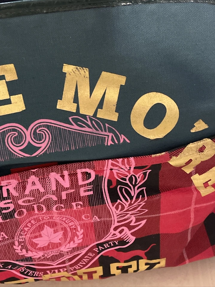 "Bolso de lona VICTORIA'S SECRET Grand Escape rosa a cuadros con ruedas 22""" Foto 4 de 4