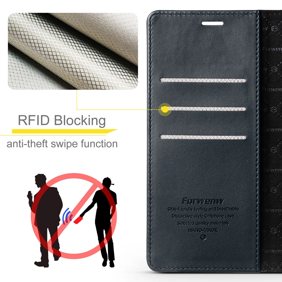 For Samsung Galaxy A15 A25 A35 A55 Magnetic Leather Wallet Card Case Flip Cover - Image 3 of 4