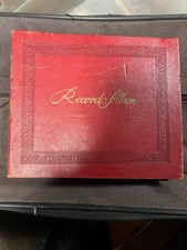 Vintage Record Album Binder 7" 45rpm 1950's 12 records, Gold Letter