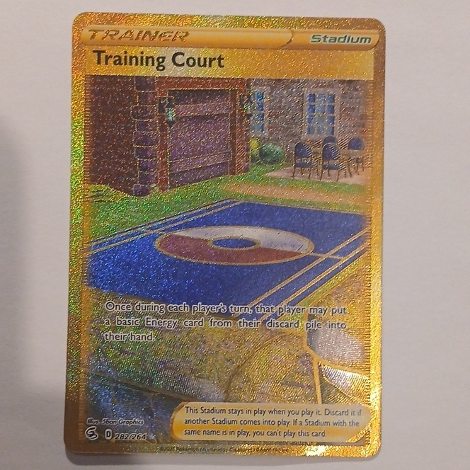 Pokemon card Training Court 282/264 Fusion Strike Secret Rare Gold Foil