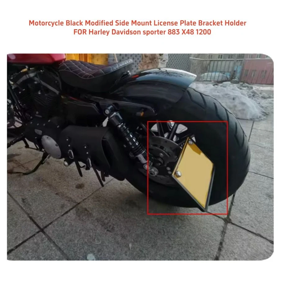 Soporte de reubicación de montaje lateral para Harley Sportster 1200 883 Foto 2 de 4