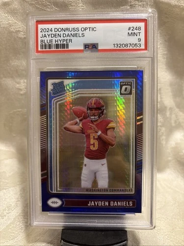 Jayden Daniels 2024 Panini Optic Rated Rookie Blue Hyper Prizm PSA 9 MINT🔥📈