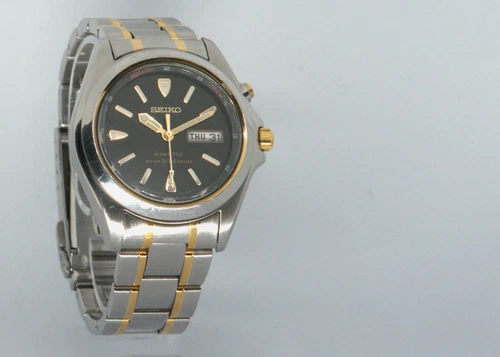 Seiko Kinetic Stainless 5M43 New Capacitor & Crystal Vintage 1998 Serviced