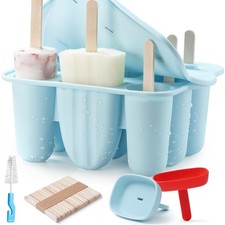 Popsicle Molds for Kids, 9 Pieces Popsicles Molds Silicone BPA- Free Popsicle...