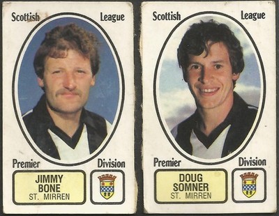PANINI FOOTBALL 82- #502-A-B-ST MIRREN-JIMMY BONE / DOUG SOMNER