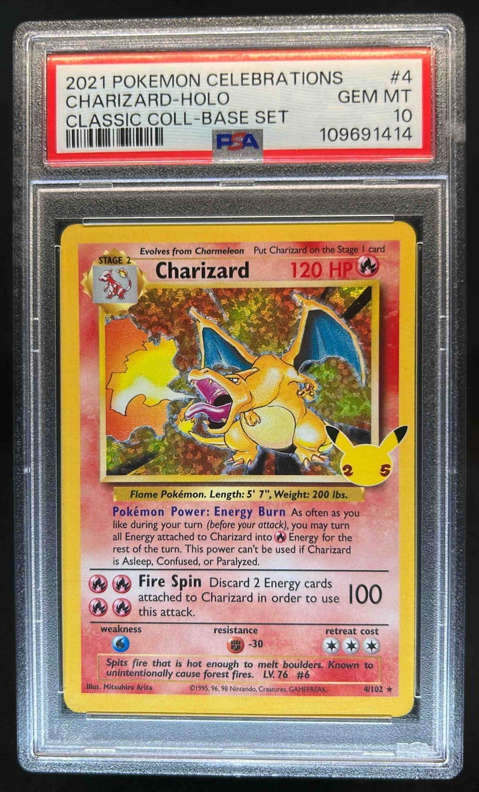 2021 Pokemon SWSH Celebrations Charizard Classic #4/102 PSA 10 view 1