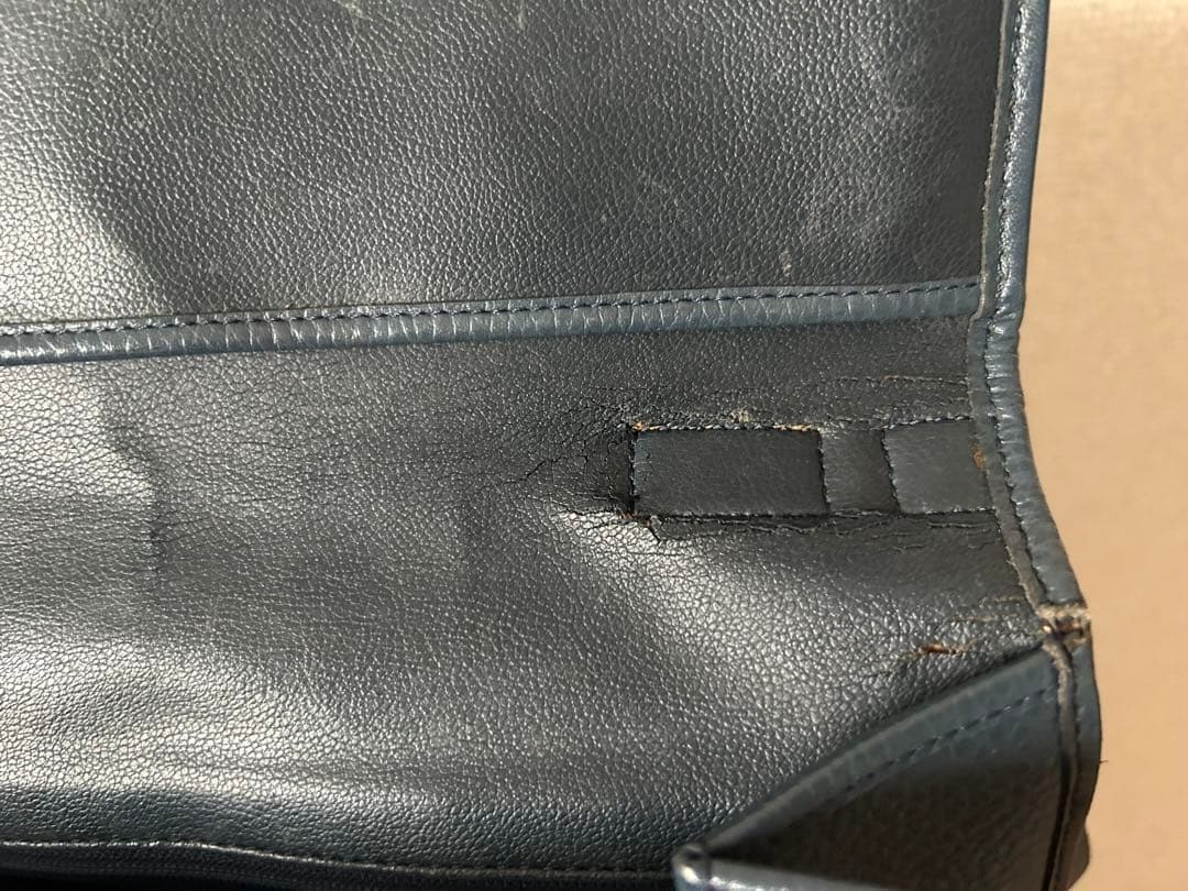 Auth Christian Dior Bag Flap Handbag Vintage Navy Leather Crossbody Women's thumbnail 15