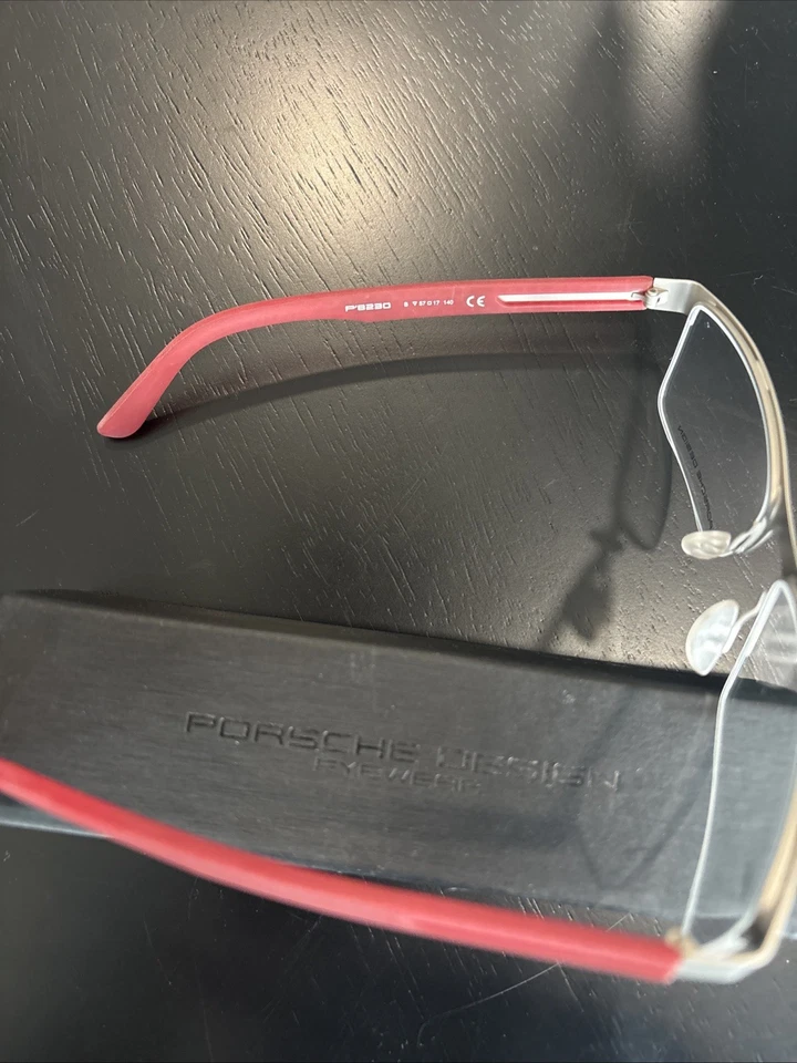 Новая мужская оправа для очков PPORSCHE DESIGN P 8230 P8230 B 57 мм серебристая/красная Италия. - Изображение 2 из 3