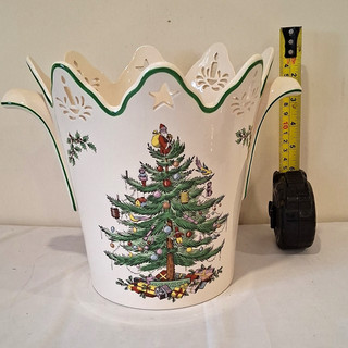 Spode Christmas Tree Decorative Bucket Round Ceramic S3324 A4