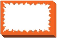 Sale Signs for Retail Stores 50pcs, 3.5" x 5.5"  Orange Starburst Paper Card...