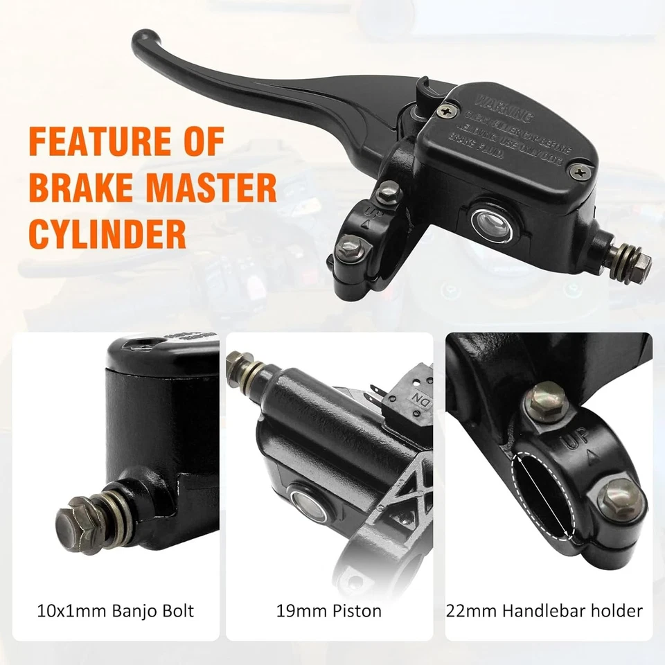 Front Left & Rear Brake Master Cylinder for Polaris Diesel 455 Sportsman 335 ... - Image 4 of 4