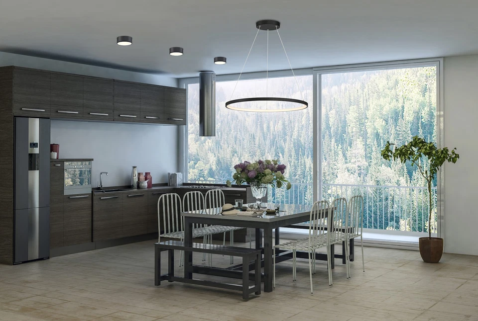 Access Lighting 52067LEDD/ACR Anello 16"W LED Suspension Pendant - Grey - Image 3 of 4