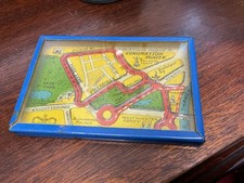 Vintage Tin Plate Dexterity Game Showing Coronation Route In 1953