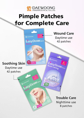 EasyDerm Beauty Patch(42 Counts) - 100% Hydrocolloid Pimple Patch for Zit Spo...