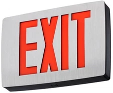 Lithonia Lighting LQC 1 R EL N Black 12" Led Lighted Exit Sign Ada Compliant