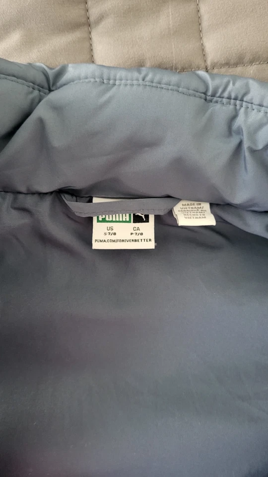 Chaleco acolchado PUMA para niños talla 7/8 gris ropa de invierno chaleco acolchado para niños Foto 3 de 3