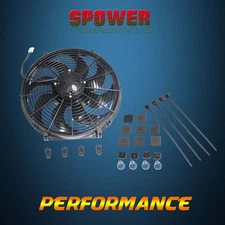 Electric Radiator Cooling Thermo Bow Blade Fan With Mounting Kits 16" Inch 130W