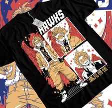My Hero Academia Anime Wing Hero Hawks Keigo Takami T-Shirt Manga All Size