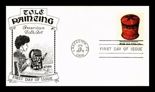 DR JIM STAMPS US COVER PENNSYLVANIA TOLEWARE FOLK ART FDC DRC PRINTED CACHET