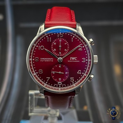 2025 | IWC | Portuguese Chronograph | Red Dial | IW371616 | Complete Set