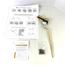 Hygie Rinse Toilet Tank Flush Lever Kit Universal Fit Front/Side Mount Gold