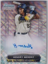 2022 Bowman Sterling Baseball Hendry Mendez Wave Refractor Auto #088/125