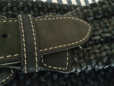 MULBERRY ladies blue plaited leather belt. Size 30/75. | eBay display picture 1