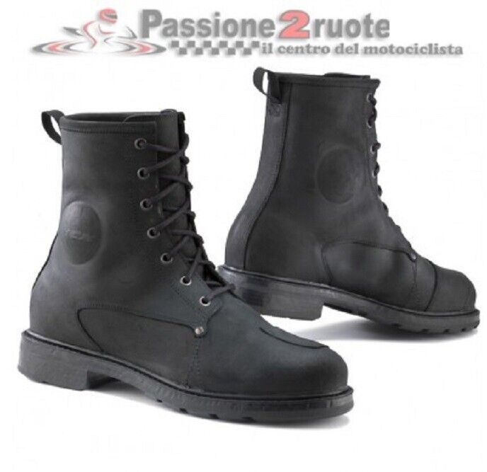 Scarpe moto retro custom classic Tcx X-blend WP nero black shoes