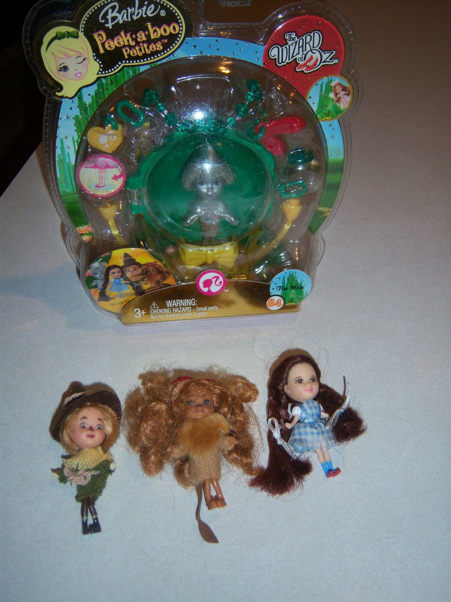 Barbie Peek-A-Boo Petite Wizard Of Oz NW Tin Man DOROTHY LION