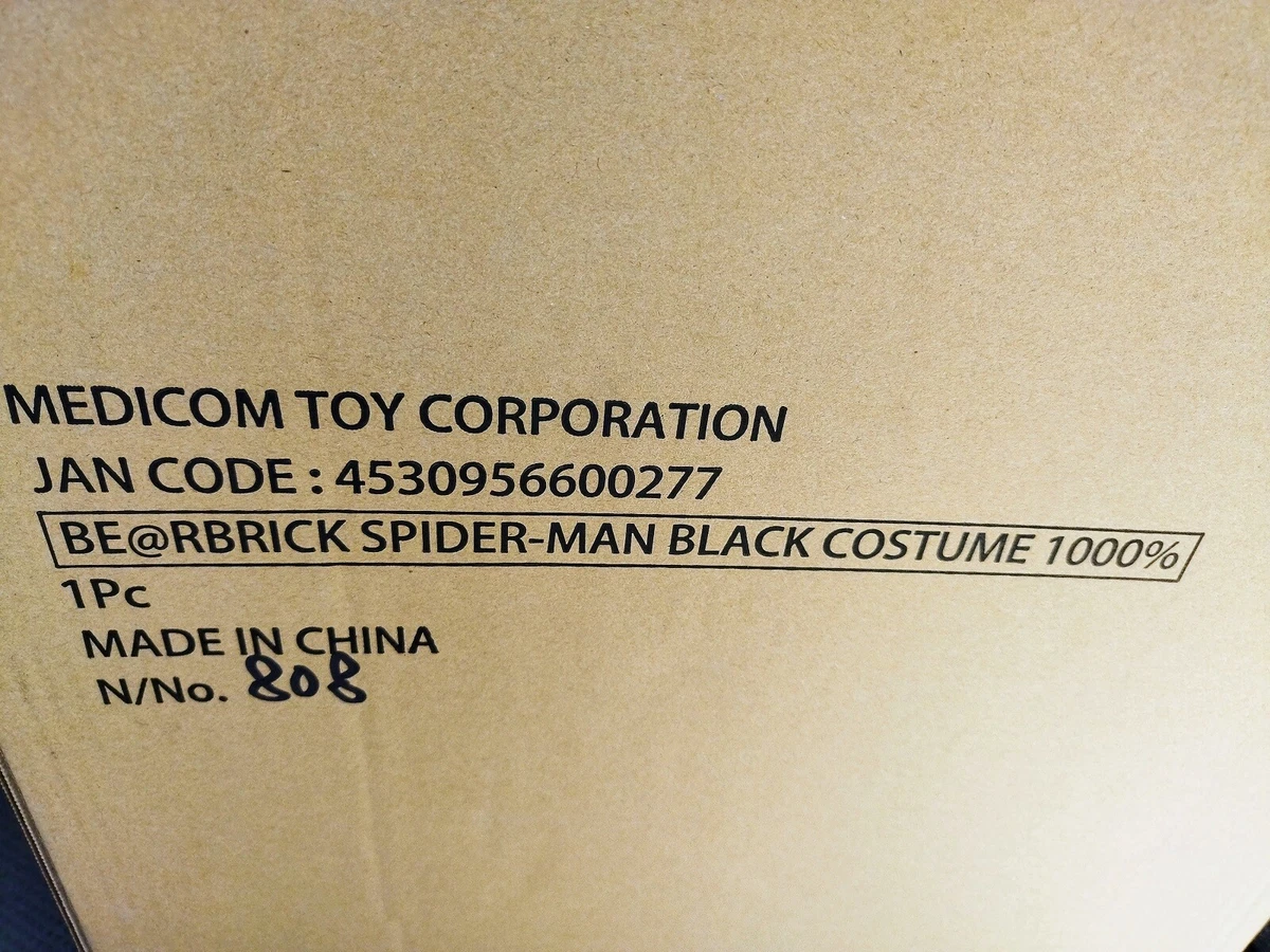 Medicom Toy BE@RBRICK SPIDER-MAN BLACK COSTUME 1000% Mint Factory Sealed