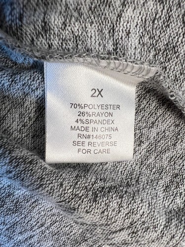 Sweet Romeo Henley Knit Top Sweater Grey Womens 2X Plus Long Sleeve Pullover NWT - Picture 4 of 5