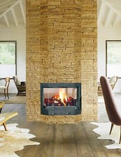 Camino inserto Mod. Double-Face PRISMA a legna Gerkand di Kw 15  