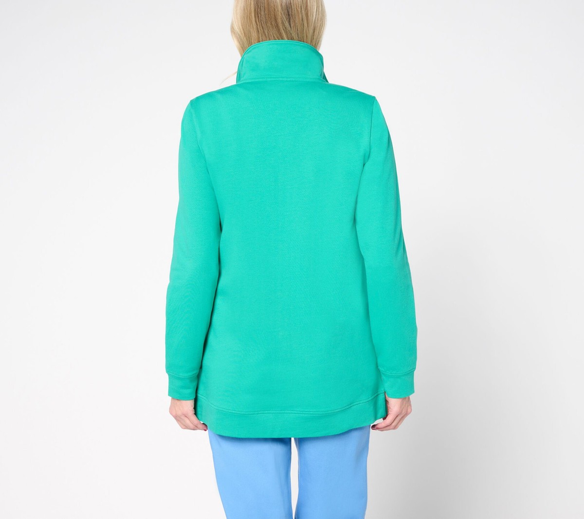 NEW Denim Medium EasyWear French Terry Tunic Jacket Denim