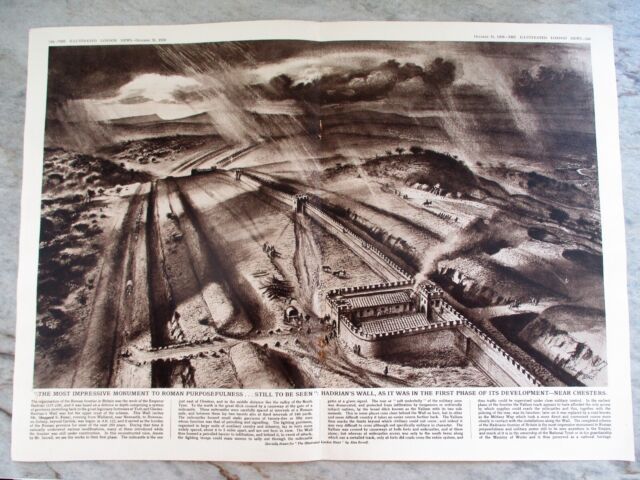 Hadrian&#039;s Wall near Chesters Double Page Pictorial Article from Magazine 1959