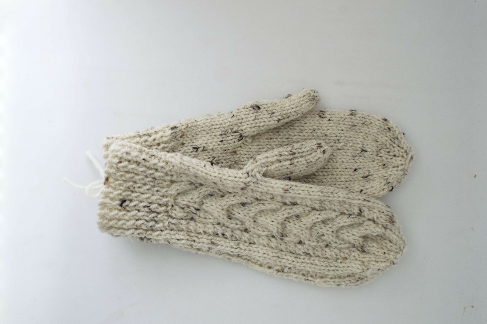 Aran Mittens Open Cable Pattern Ladies Women Hand Knitted Various Colours image 5
