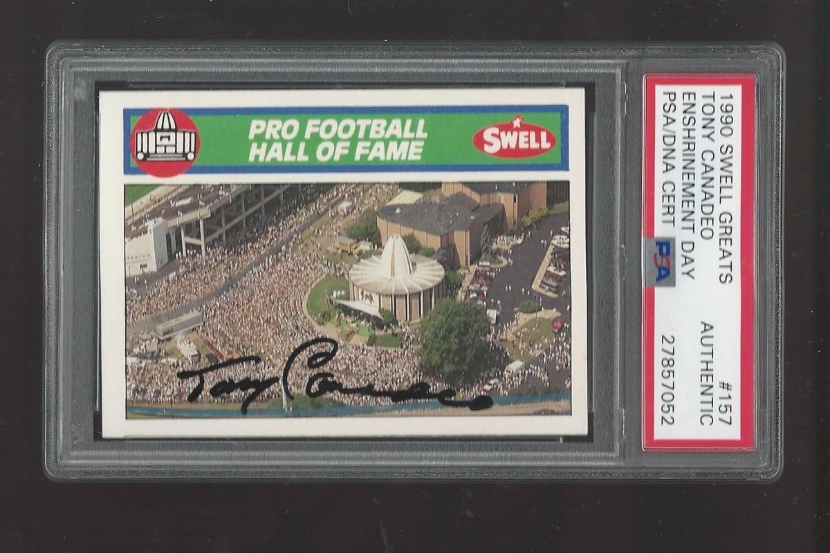 Tony Canadeo Autographed Signed 1990 Swell Greats #157 PSA/DNA Certified Authentic Auto Autograph 