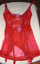 Victoria's Secret Red Garter Slip Longline Bra Bustier/Corset Size 34B - NWT